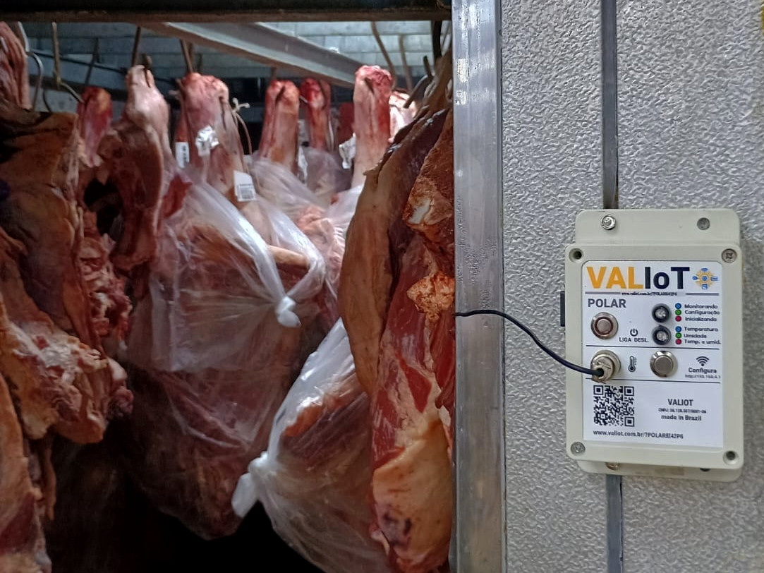 VALIoT Polar monitora ambientes. Ele pode ser usado em cmras frias, gndolas, paiols, etc